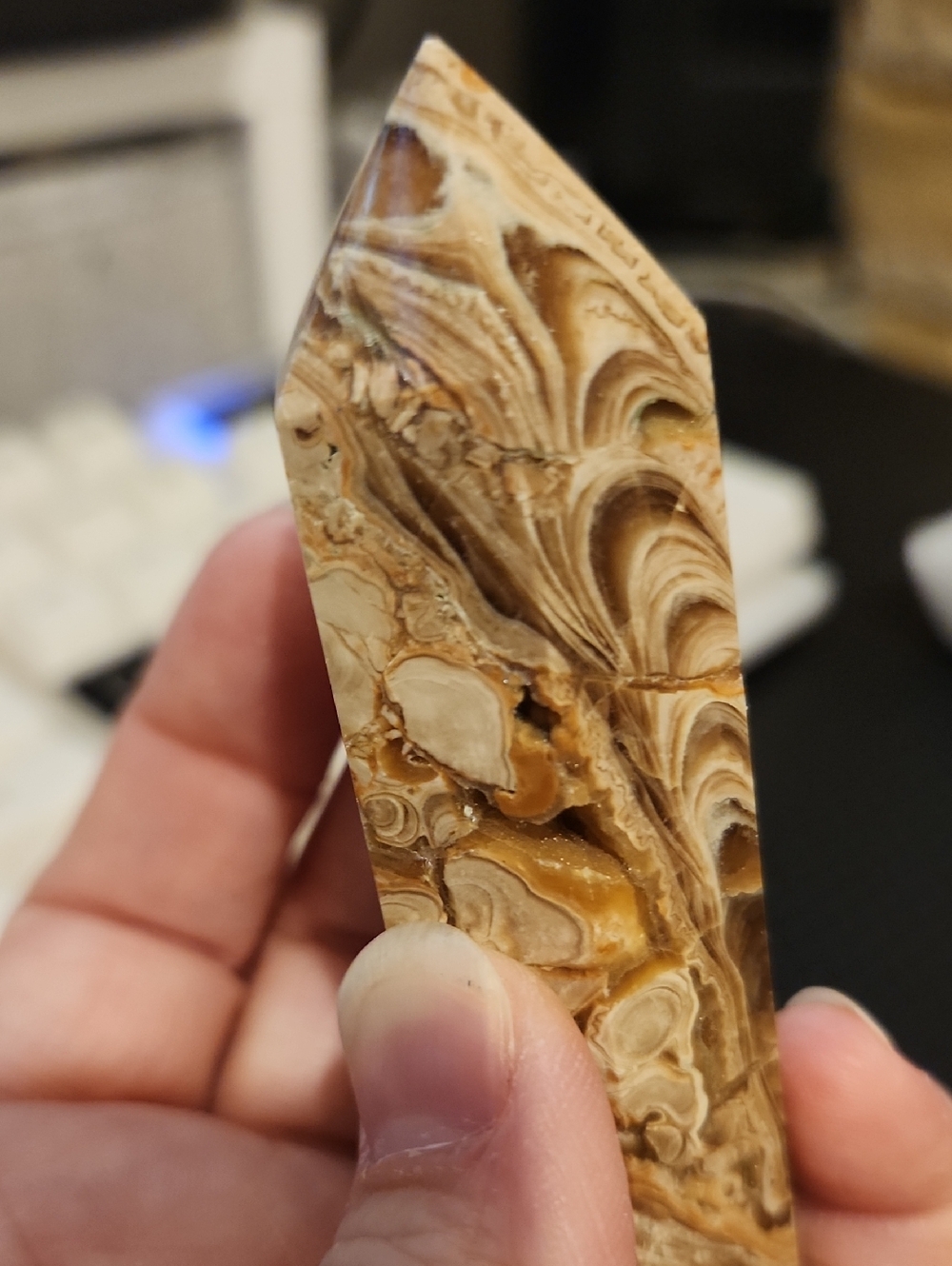 Fossiliferous Limestone/Calcite Point/Tower - Picture 10 of 11